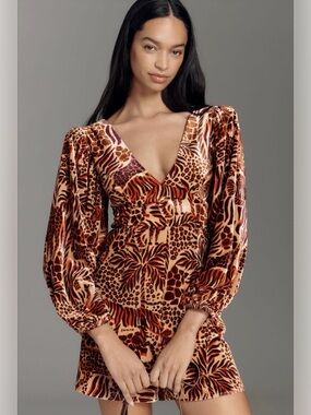 Farm Rio x Anthropologie Long-Sleeve Printed Romper NWT Size XS